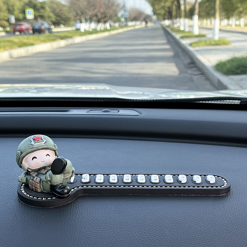 Comfortable little soldier + number plate