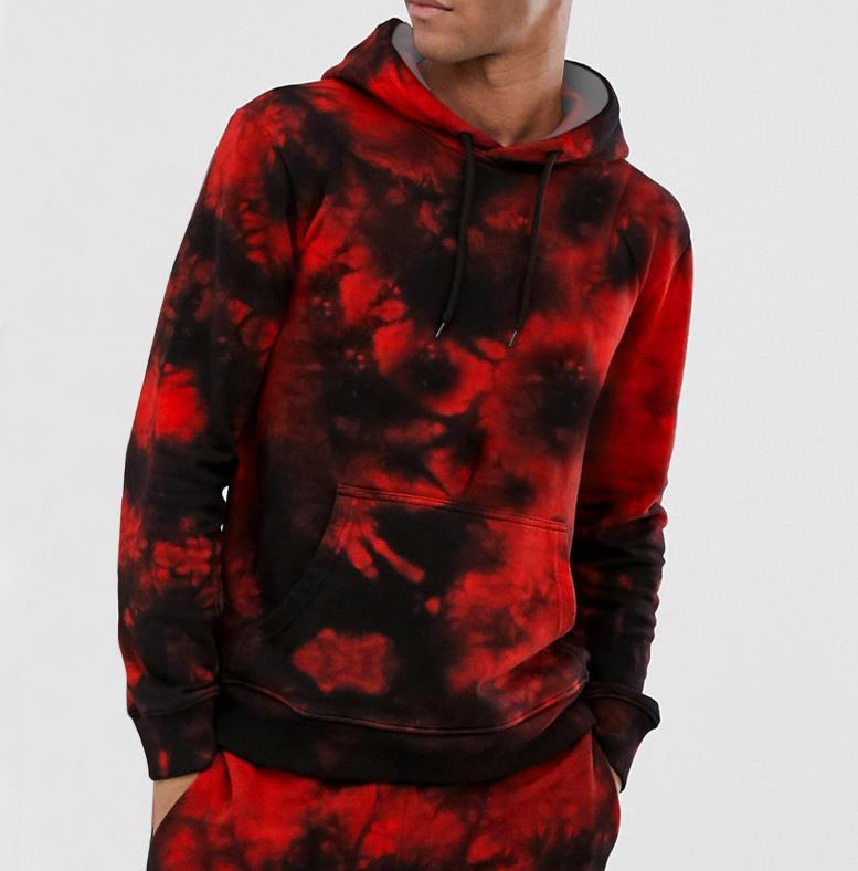 Estilo de diseñador de moda estilo coreano degradado tie-dye moda con capucha suéter con cordón MC11