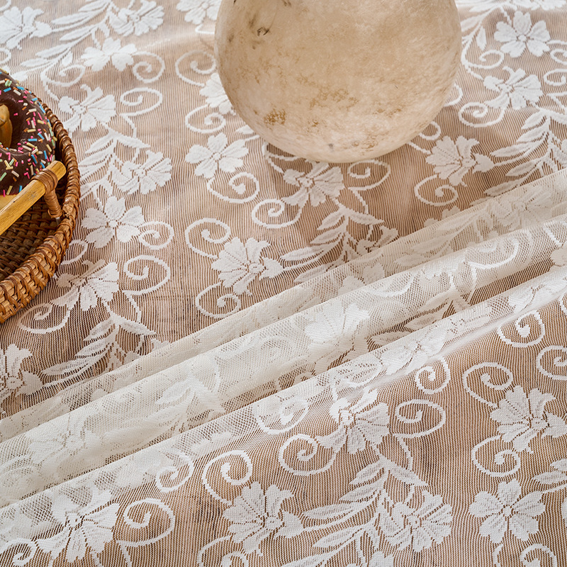 Mantel de encaje pastoral francés posicionamiento mantel de comedor con borlas bordadas, hogar, antideslizante, a prueba de polvo, mesa de centro, ambiente
