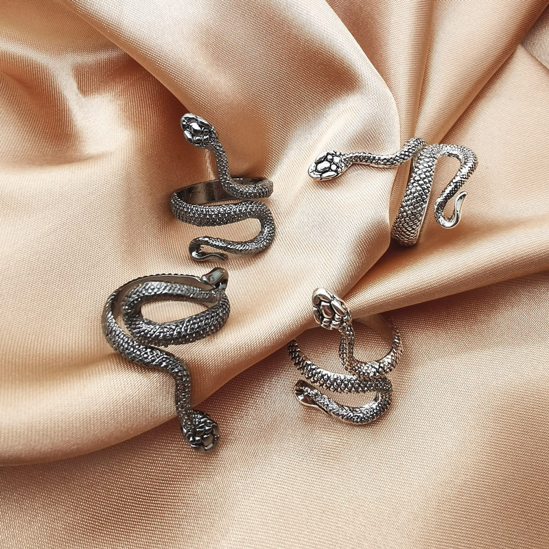 Daily Occasion Metal Material Snake Pattern Retro Snake Metal Plating Unisex Open Ring