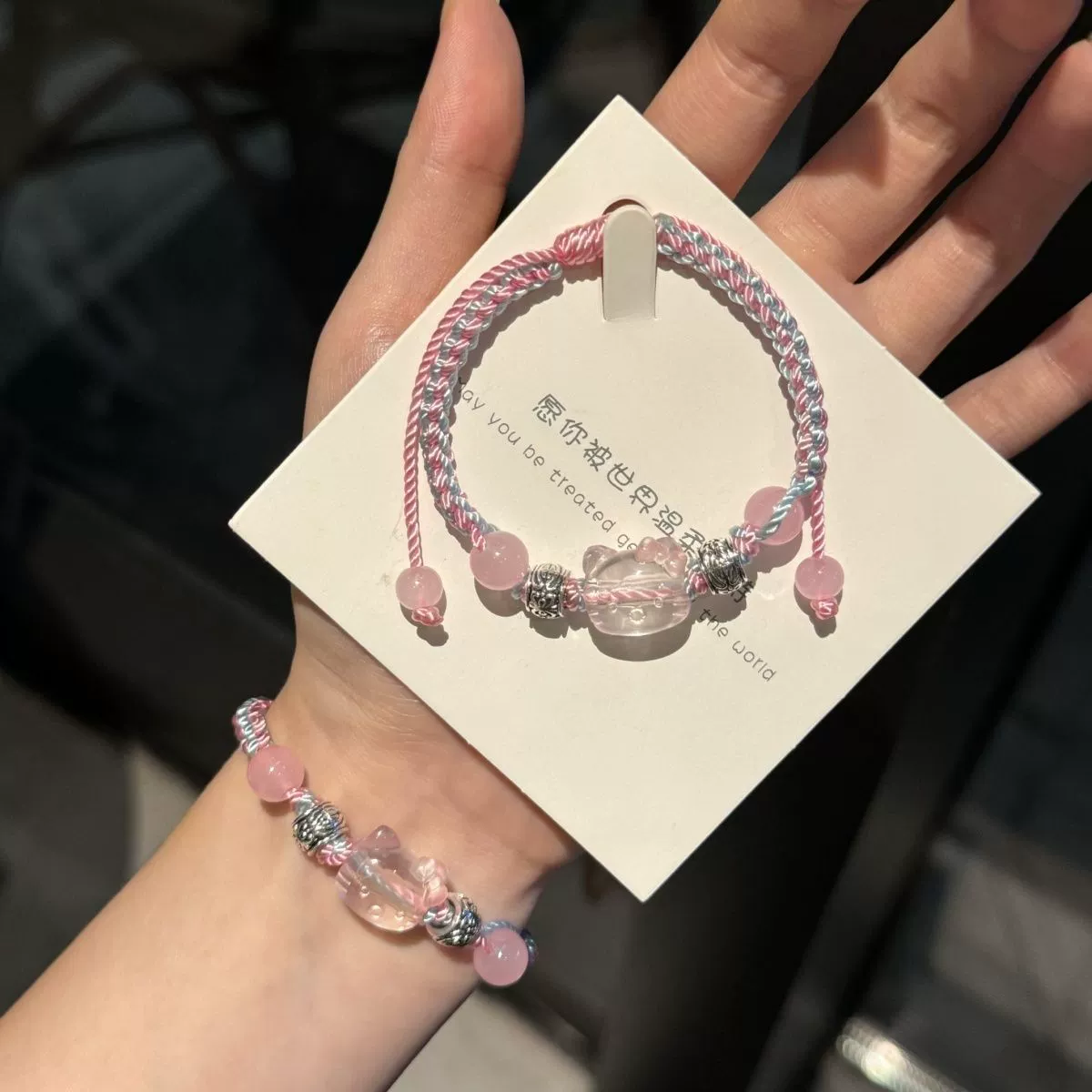 HelloKitty ручной работы из синей розовой веревки браслет для ниши милые ученицы подарки HelloKitty аксессуары