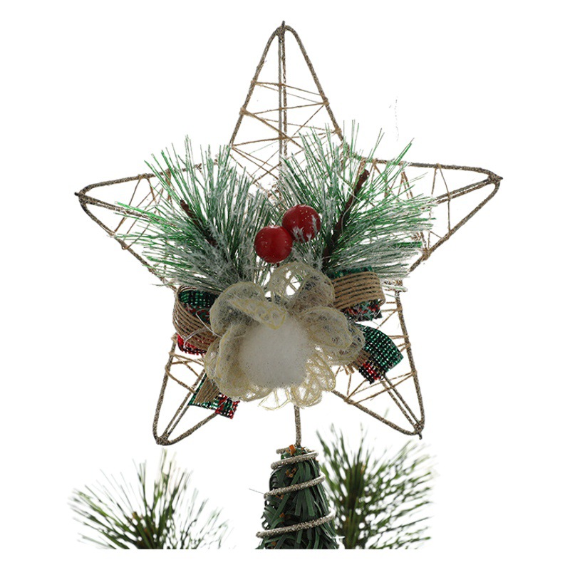 [Hong kong heng] decoraciones navideñas árbol de navidad top estrella de cinco puntas accesorios estrella dorada tridimensional hueca de cinco puntas
