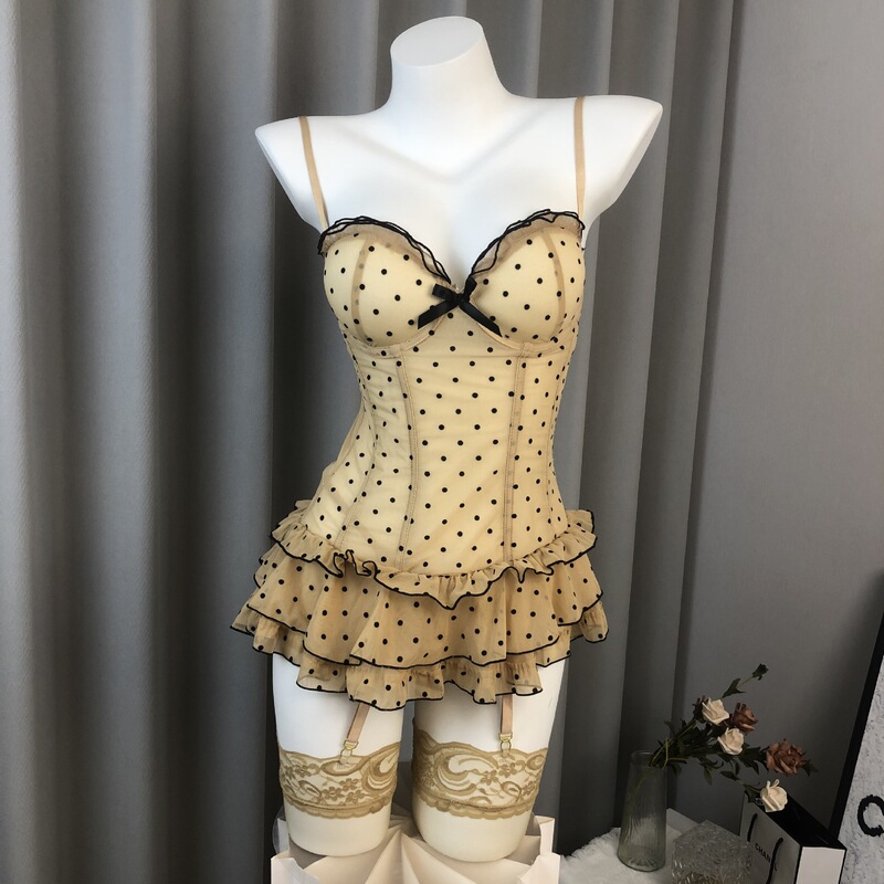 Gardenia high-grade sexy underwear chest pad is big gather fairy fan wave skirt type suspenders hot temptation wholesale