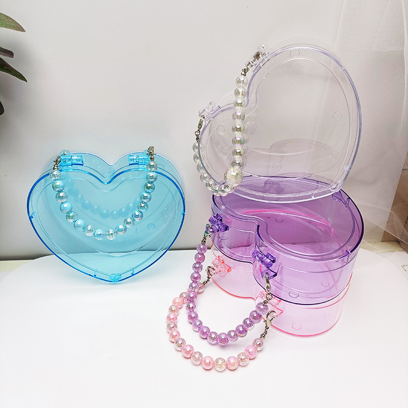 136g Weight Jewelry bag Classification Plastic Material Heart Shape, Solid Color Pattern Plastic Heart Shape Solid Color Jewelry Bag 7
