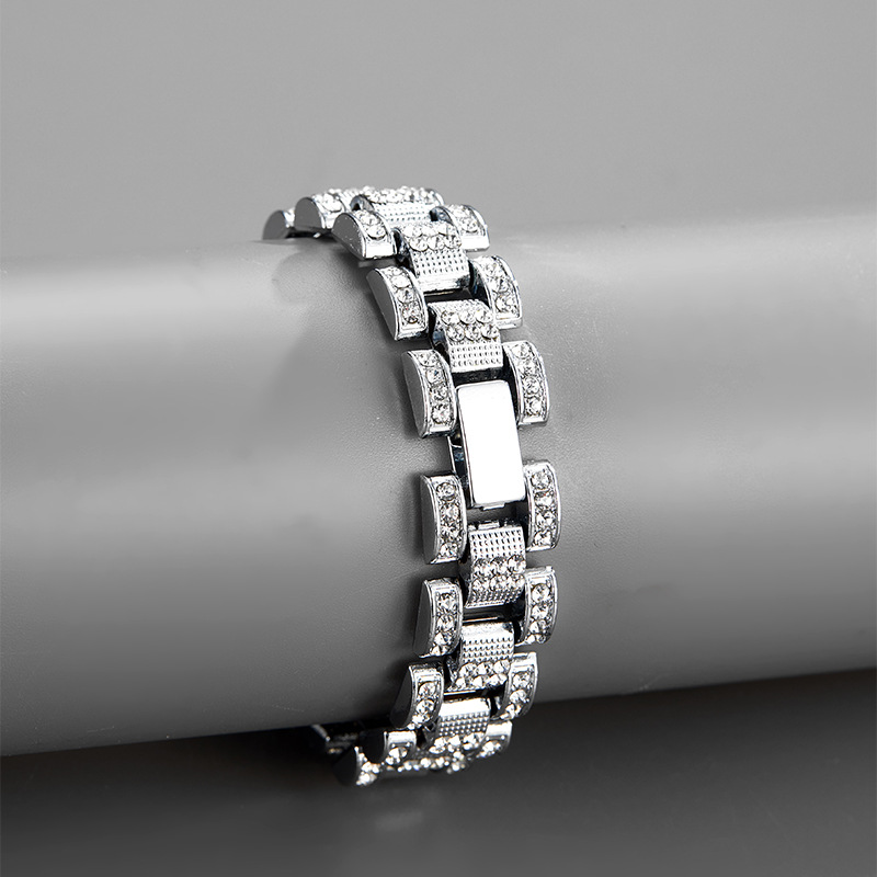 Bracciale cubano uomo in lega stile hip hop gioielli alla moda_voghion.com