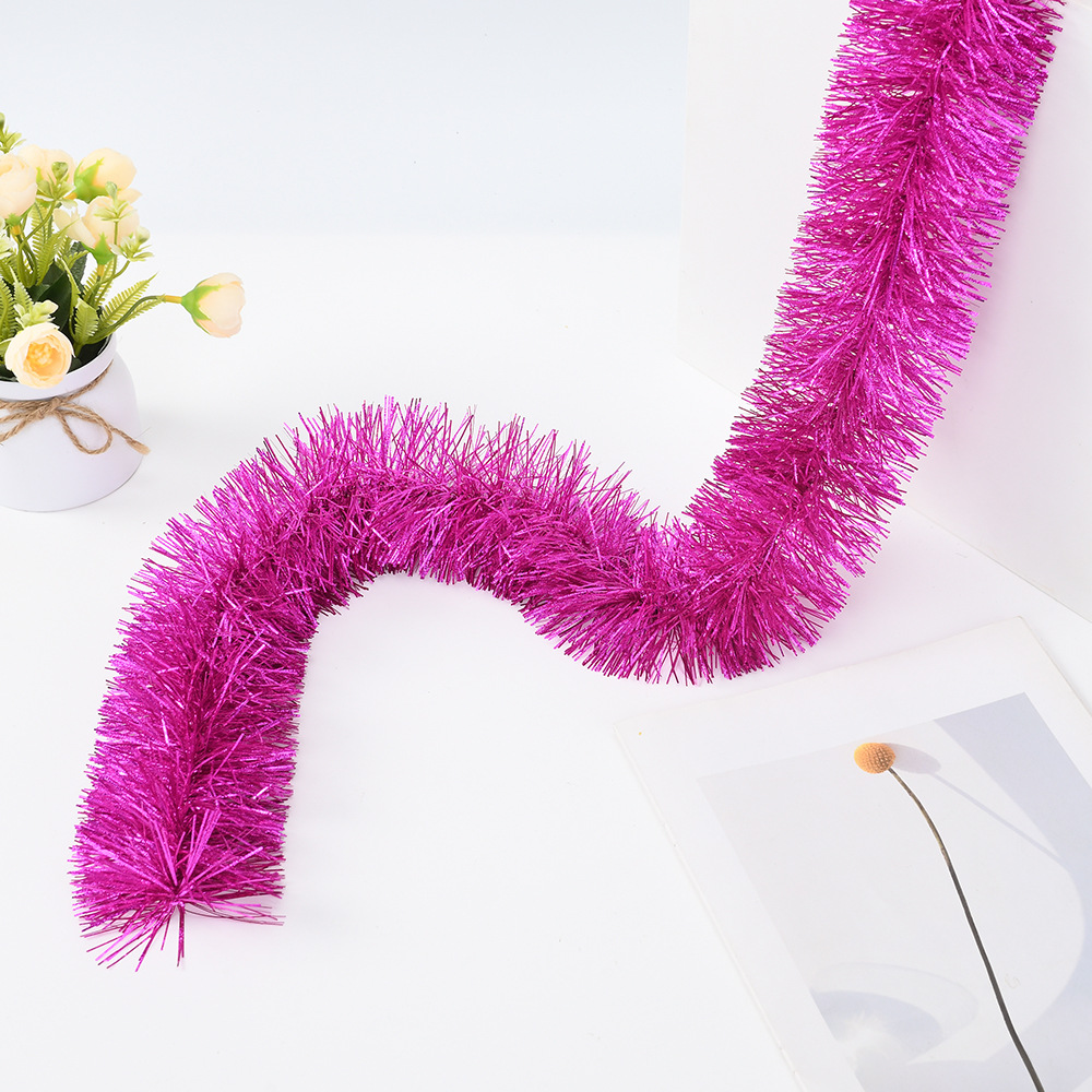 Comercio exterior transfronterizo Venta caliente 2 M rayas de lana esmerilada Navidad fiesta decoración rayas de colores celebración de la boda guirnalda