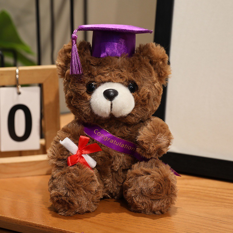 Doctor sombrero oso muñeca doctor oso de peluche de juguete graduación oso muñeca graduación temporada regalo logo