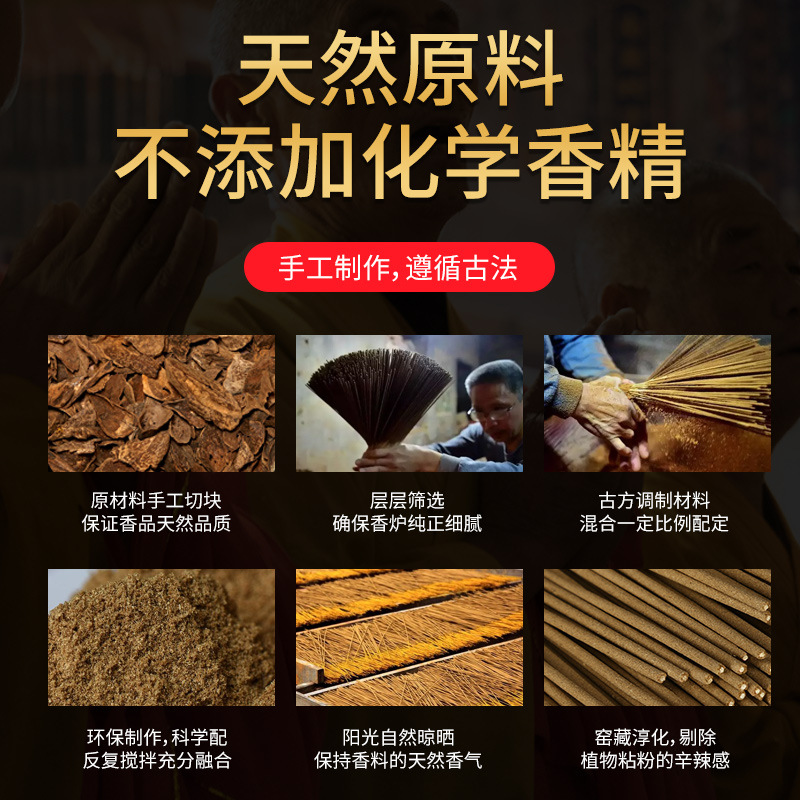 Smokeless Sandalwood Taiwanese Agarwood Incense for Buddha Worship, Shrine Rituals, Home Use, Indoor Devotional Practices, and Aromatic Bamboo Stick Incense with Agarwood Fragrance