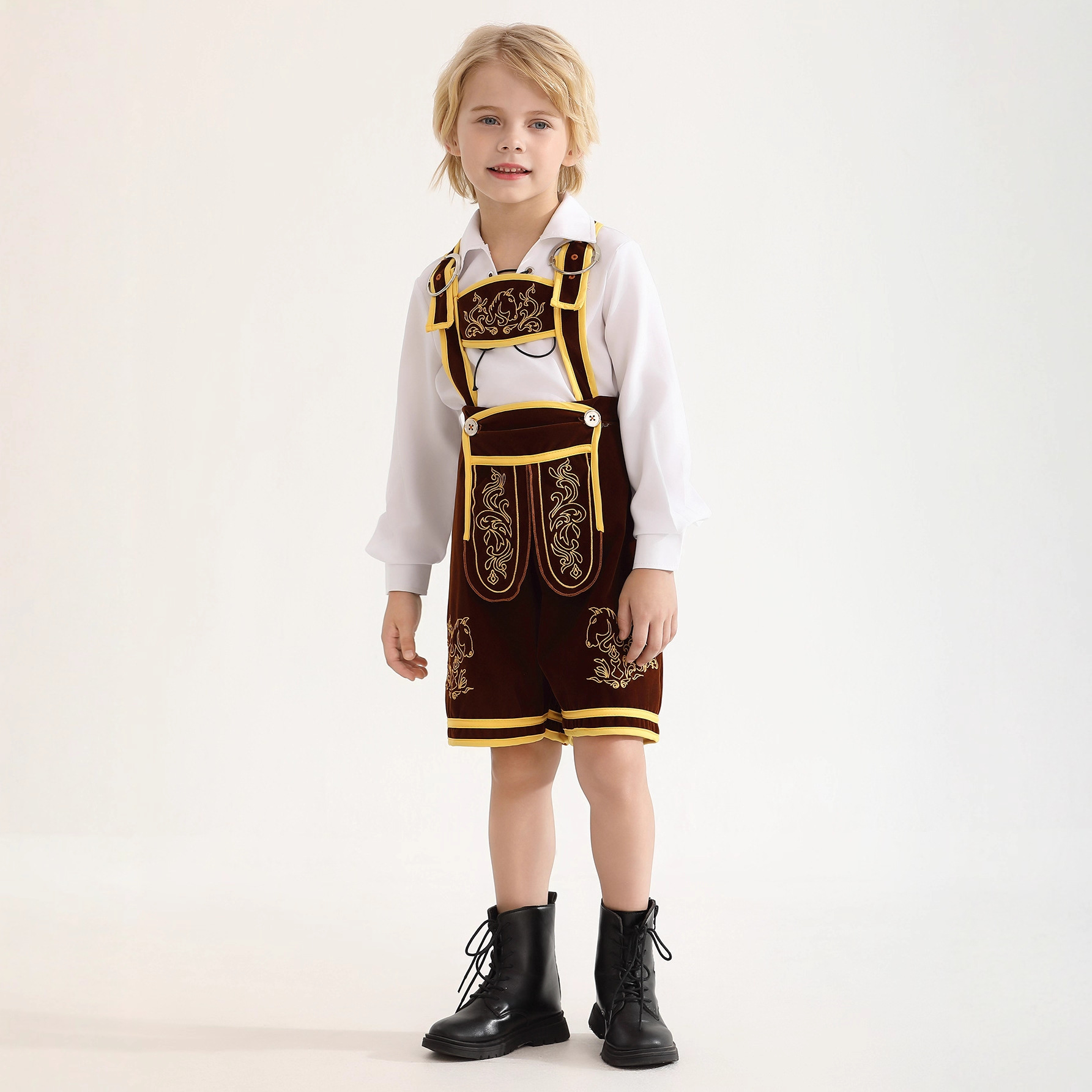 Café - Niño (pantalones de cintura + camisa)