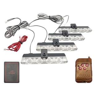 Source factory car flash light warning light one drag four red and blue all yellow net clip light wireless remote control 16 lights