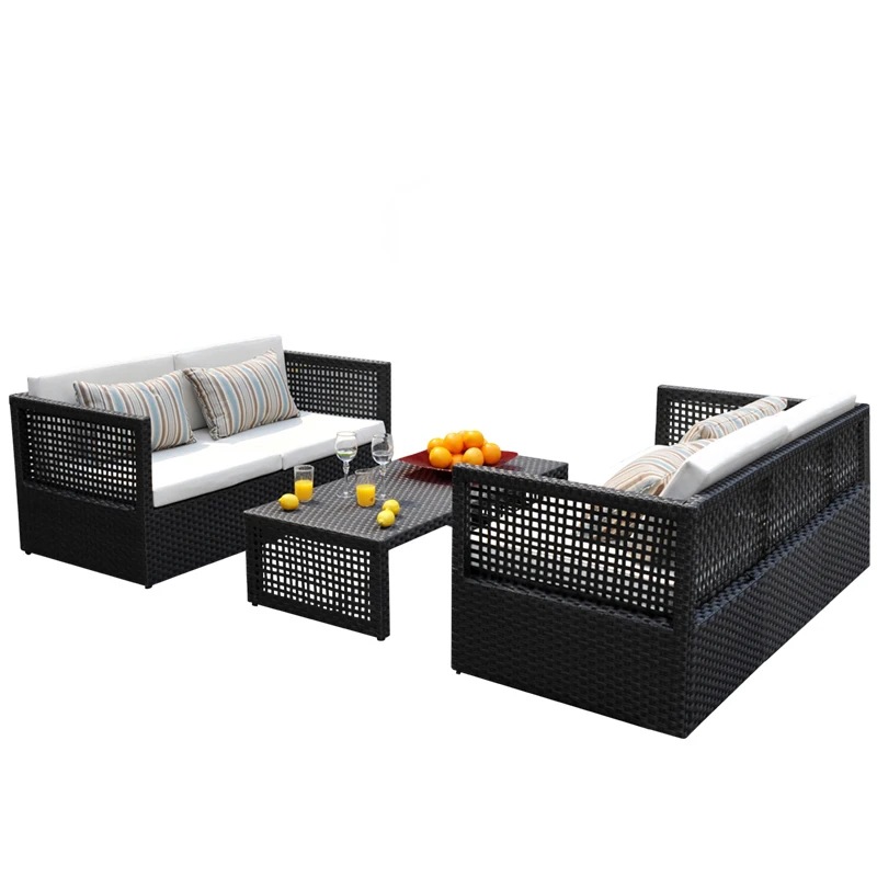 Al aire libre de ocio sofá de ratán combinación al aire libre patio sofá de ratán sala de sol silla de ratán individual doble terraza muebles