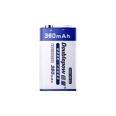 9V Rechargeable Battery 6F22280 Microphone Instrument Multimeter No. 9 Ni-Mh Battery Wholesale 360Mah (Hibrid akkumulyator batareyaları) - 9v-battery-360mah-1-cell