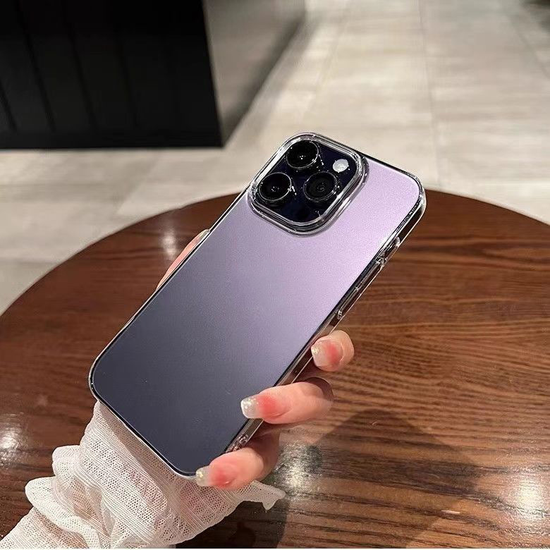 Suitable for advanced sense Apple 16ProMax mobile phone case 14Pro transparent 11/XR is not easy to yellow 13 large hole Pc hard