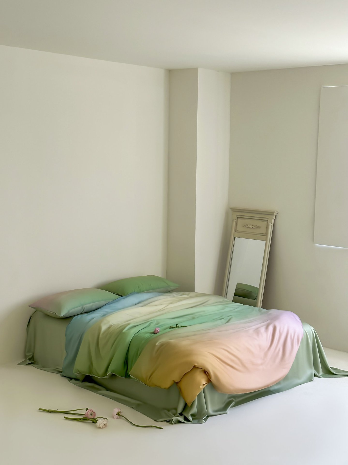 Luxury Tencel Duvet Cover Summer Cool Ice Silk Bedding Gradient_voghion.com