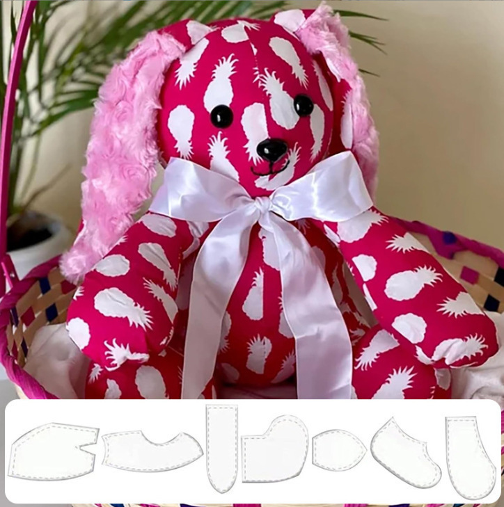 Spot nuevo producto hecho a mano bricolaje conejo Memory Bunny Template Set plantilla de regla de acolchado de conejo
