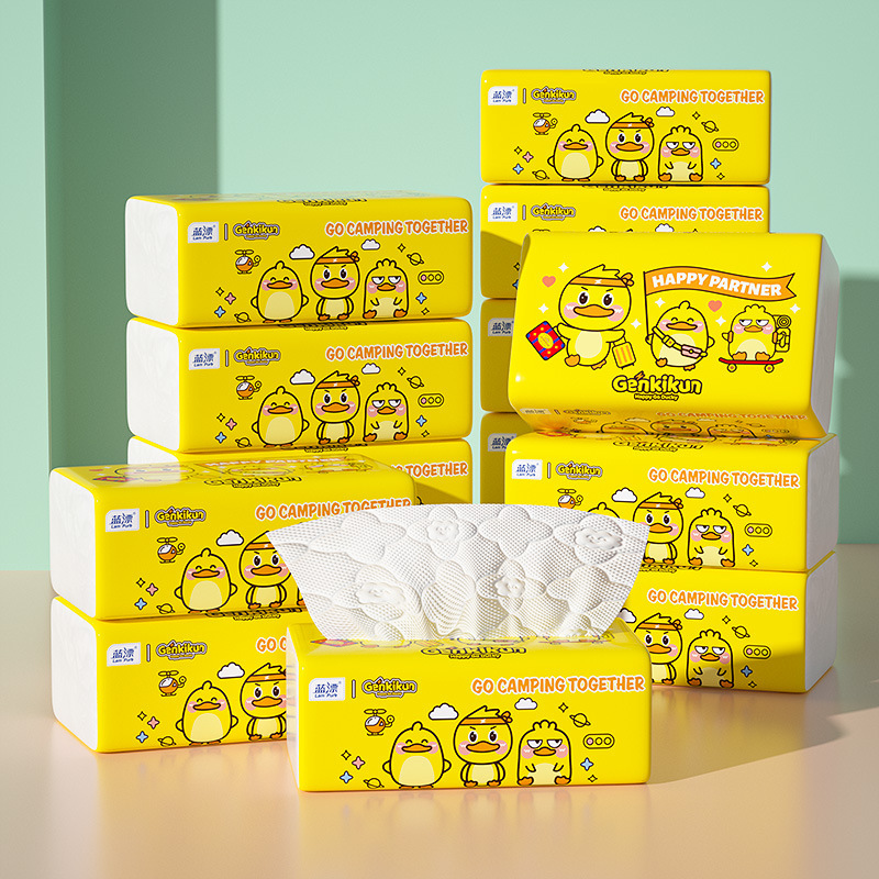 Blue Bleach Factory Little Yellow Duck Collaboration White Tissue Paper, Virgin Wood Pulp Facial Tissue, Household Tissue Paper, Whole Box Wholesale