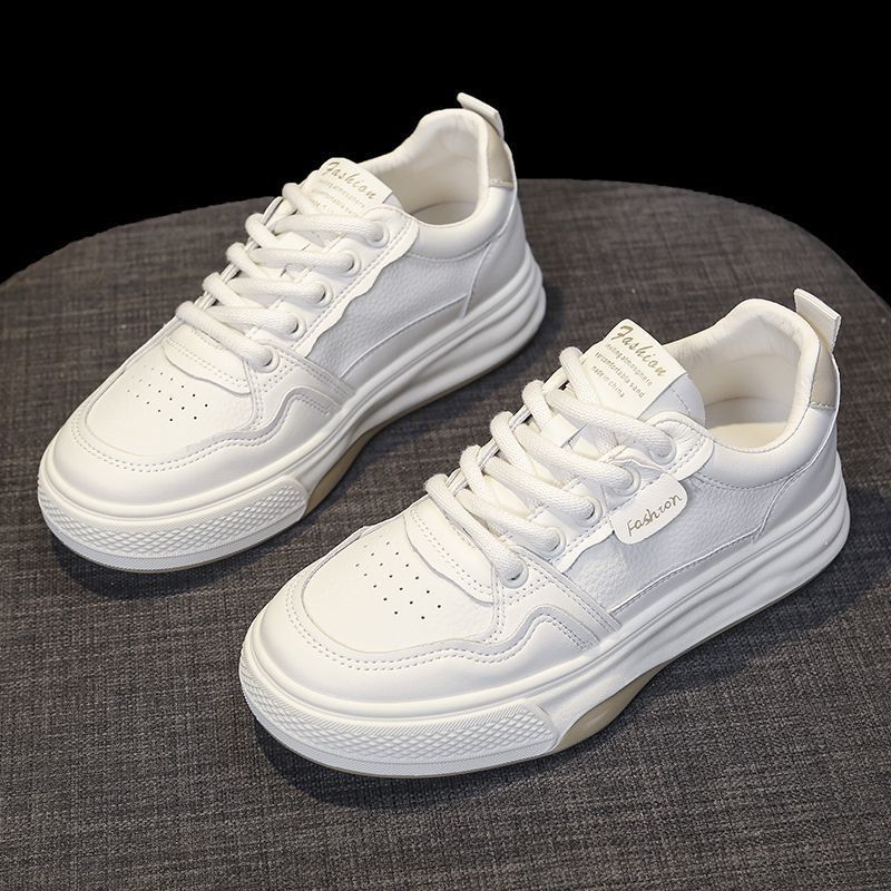 Zapatos blancos ligeros y resistentes al desgaste de fondo plano, zapatos de deporte de primavera y otoño, nuevos zapatos de mujer de suela blanda deportiva casual transpirable de todo fósforo 2025