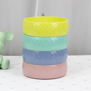 Pet bowl bamboo fiber dog bowl dog food basin large diameter anti-knock cat bowl cat food bowl dog drinking basin wholesale