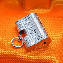 S925长命富贵出入平安锁宝宝成人足银满月银锁婴儿银饰儿童小孩