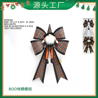 新款跨境万圣节LED灯蝴蝶结派对节日用品