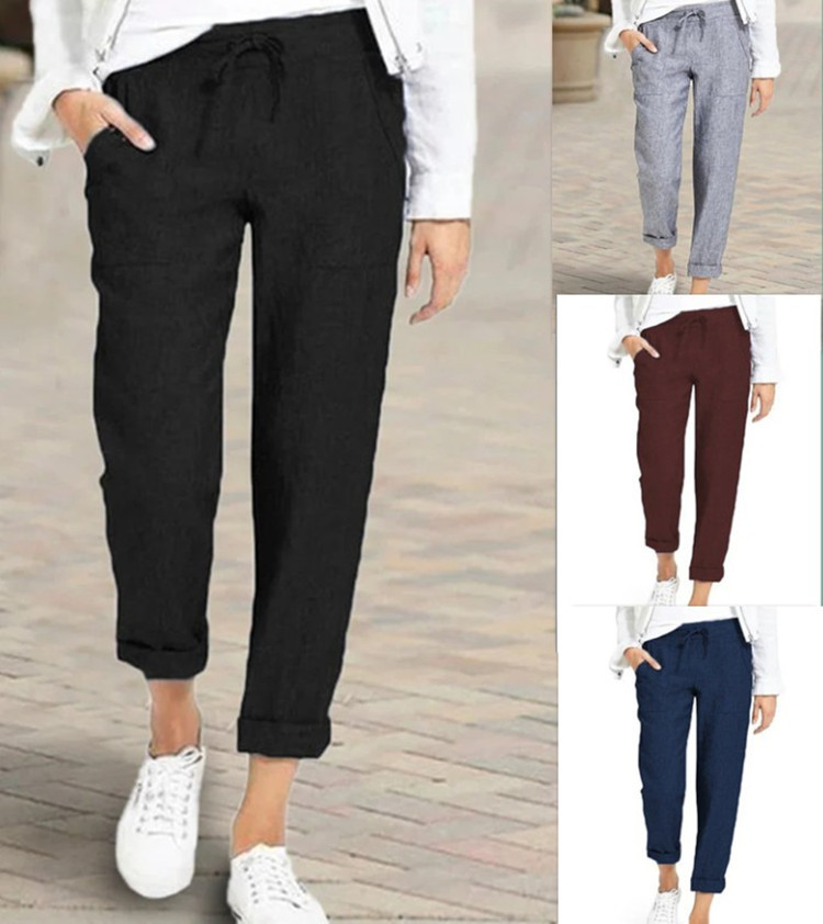 Women's Daily Casual Solid Color Full Length Pocket Casual Pants display picture 1