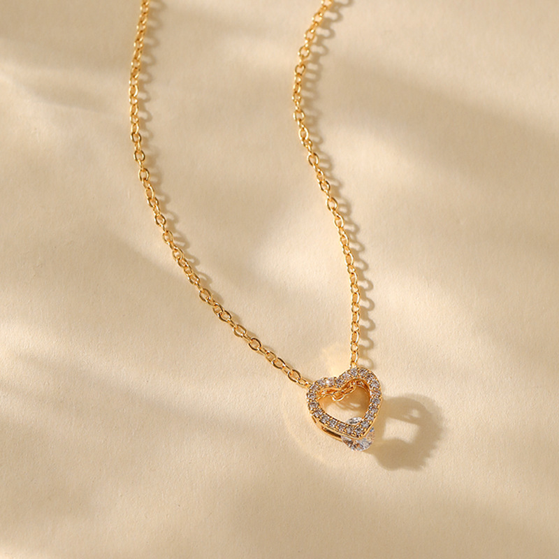 8g Weight 18K Gold Plated Plating Material Copper Pendant Material Zircon Inlay Material Pendant Necklace Classification Copper Chain Material cable chain Chain Type 1 Piece Quantity Daily Occasion Copper Material Heart Shape, Flower, Bow Knot Pattern Women's Gender Inlay Design Sweet Style Copper 18K Gold Plated Inlay Heart Shape Flower Bow Knot Zircon Pendant Necklace 41