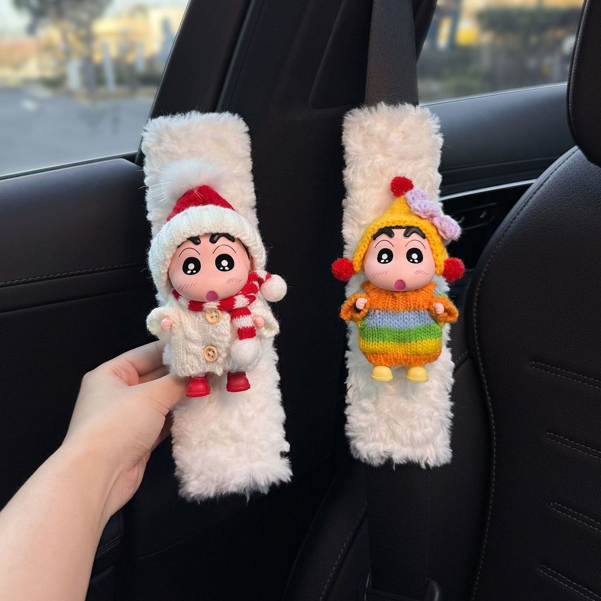 Crayon Shin-Chan Car Seatbelt Shoulder Pads Car Interior Seatbelt Decoration Anti-Wear Clothing Couple Set for Women
