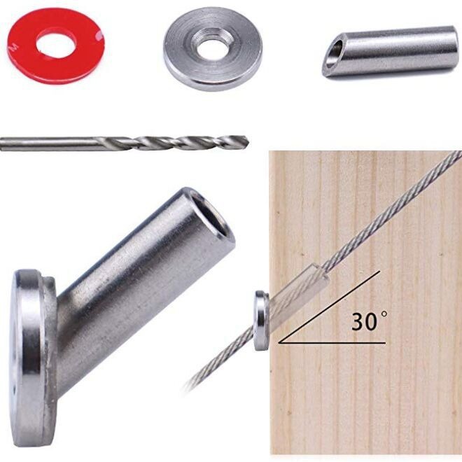 不锈钢索具钢丝绳保护套楼梯木板钢绳保护套