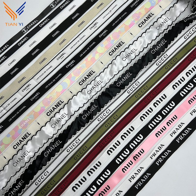 Little Red Book Printing Ribbon Small Fragrant Big Brand Bow Ribbon Shoelaces Hair Accessories Floral Gift Box Packaging Belt Accessories