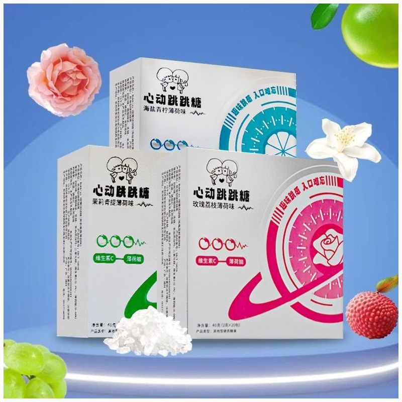 薄荷炮弹跳跳糖清新口气糖约会社交糖接吻糖童趣糖果荔枝青柠口味