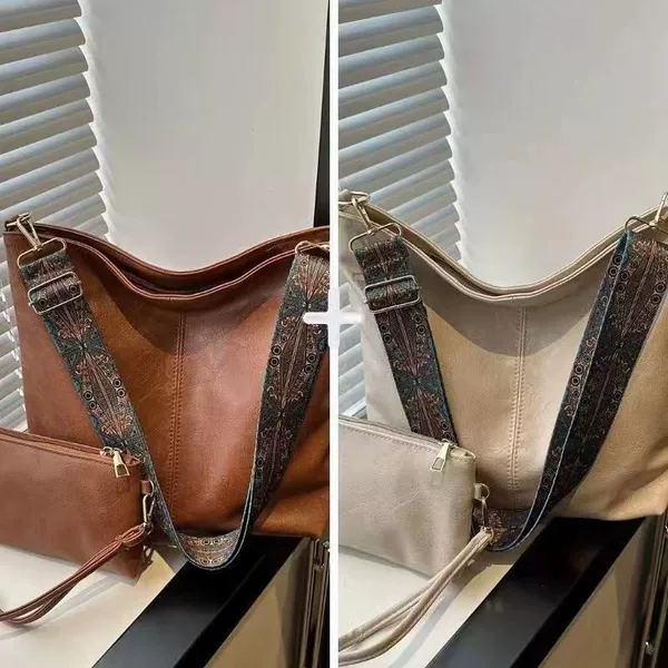 Cross-Border European and American 2026 New Fashion Handbag Shoulder Bag for Women, Large Capacity Bucket Bag, Solid Color Versatile Mother-Daughter Bag