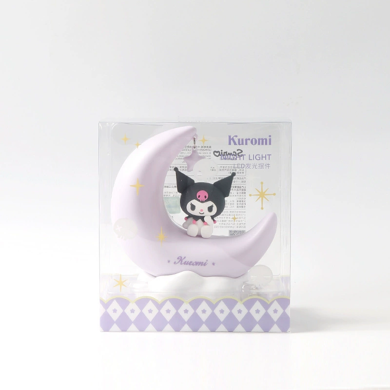 LED Night Light Ornament Sanrio, moon-shaped cute characters, glowing bedside gift