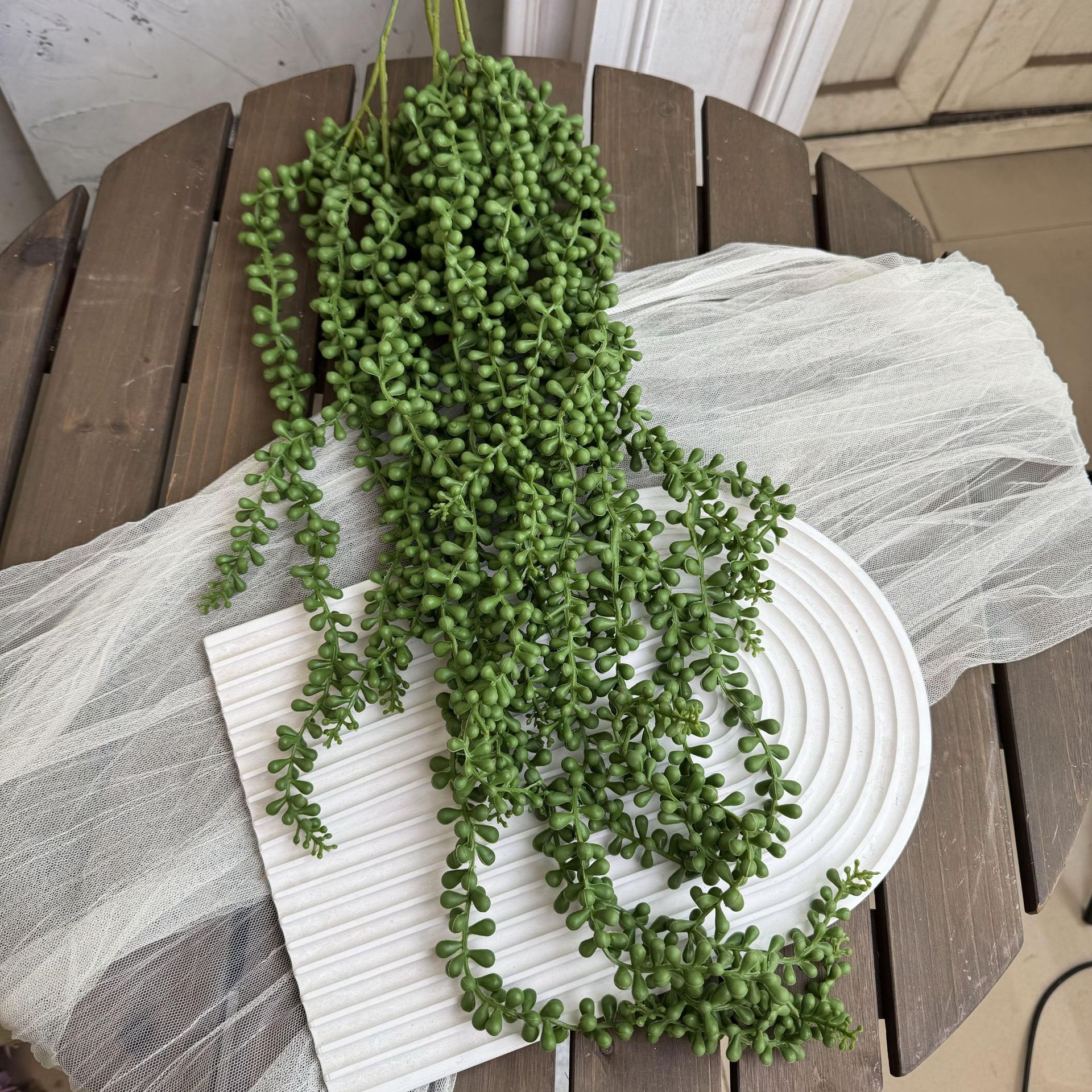 佛珠情人泪仿真多肉家居墙面壁挂藤条吊顶装饰绿植摄影拍摄道具花