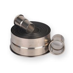 12頭加厚不鏽鋼圓形切模牙級光級水果餃子皮餅乾模具切模套裝烘焙