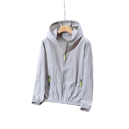 2026 sunscreen clothing for men and women, ice silk long-sleeved thin sunscreen clothing, summer hooded breathable coat, couples skin clothing
