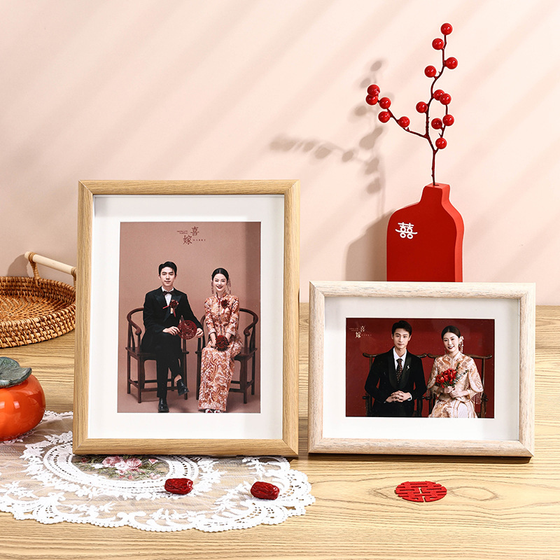 Wooden hollow three-dimensional photo frame decoration wholesale 6-inch 8-inch photo frame A4 wall-mounted calligraphy painting frame wholesale