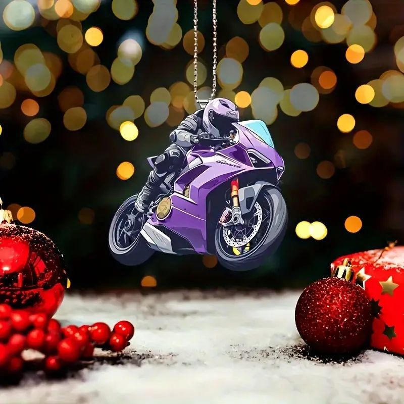 Explosiones transfronterizas de motocicleta acrílica 2D decoración plana para automóviles colgantes mochilas colgantes regalos de vacaciones