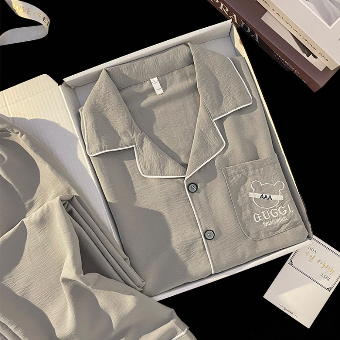 Pijamas de cuadrillas para hombres primavera, otoño, invierno, nubes de algodón, ropa de hogar de mangas largas para jóvenes 2024 nuevo conjunto