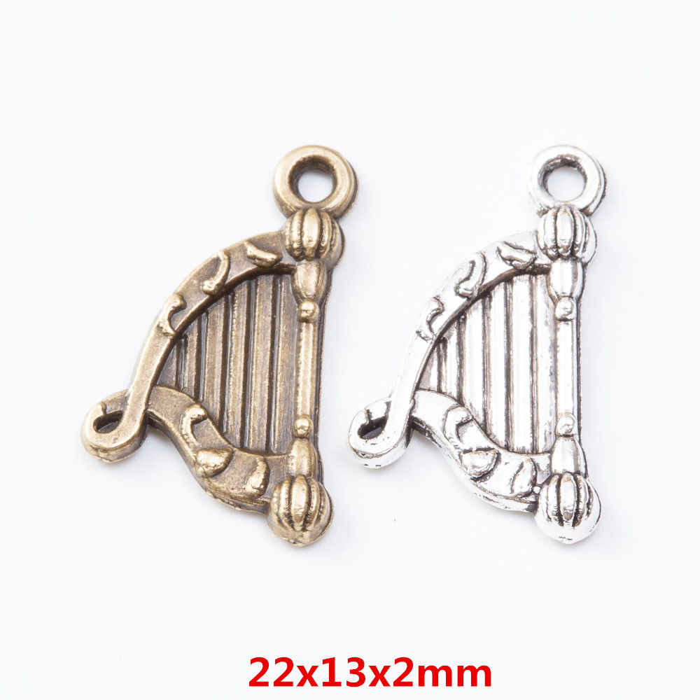 DIY 쥬얼리 액세서리 복고풍 아연 합금 악기 하프 펜던트 zakka 도매 공장 직접 판매 2880