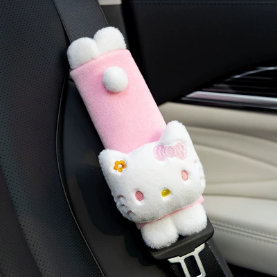 New Cute Cartoon Hellokitty Kt Cat Car Sofa Headrest Plush Home Pillow Cushion Waist Pillow (Headrest) - sakura-pink-shoulder-pads-22175cm-each-in-the-description