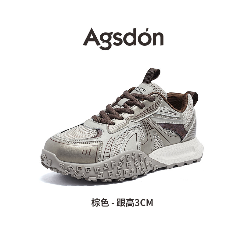 Augu Shi Deng grueso zapato padre mujer 2025 nuevo primavera y verano ligero retro zapatos de entrenamiento alemán zapatos deportivos casuales Agan