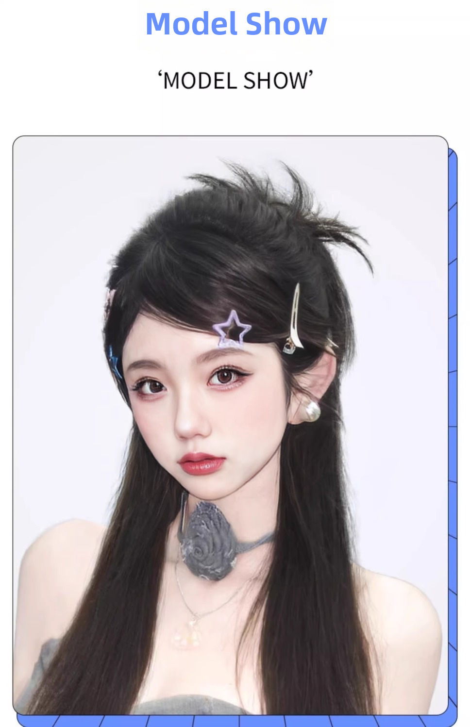 Slinka franču vistas spalvas parūka, volejbola galva, tauriņa satvēriens, zirgaste, matadata, sieviešu muguras karote, pussieta matu galvassega, matadata_voghion.com