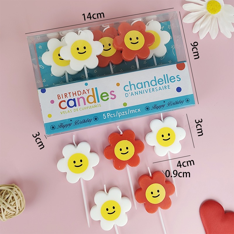 65g Weight Birthday Flower Paraffin Party Candle 1 Set