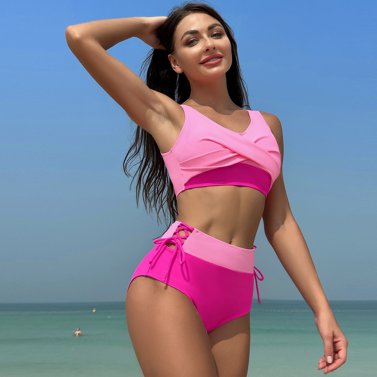 2024 new women's Instagram style sexy high waisted quick drying swimsuit bikini_voghion.com