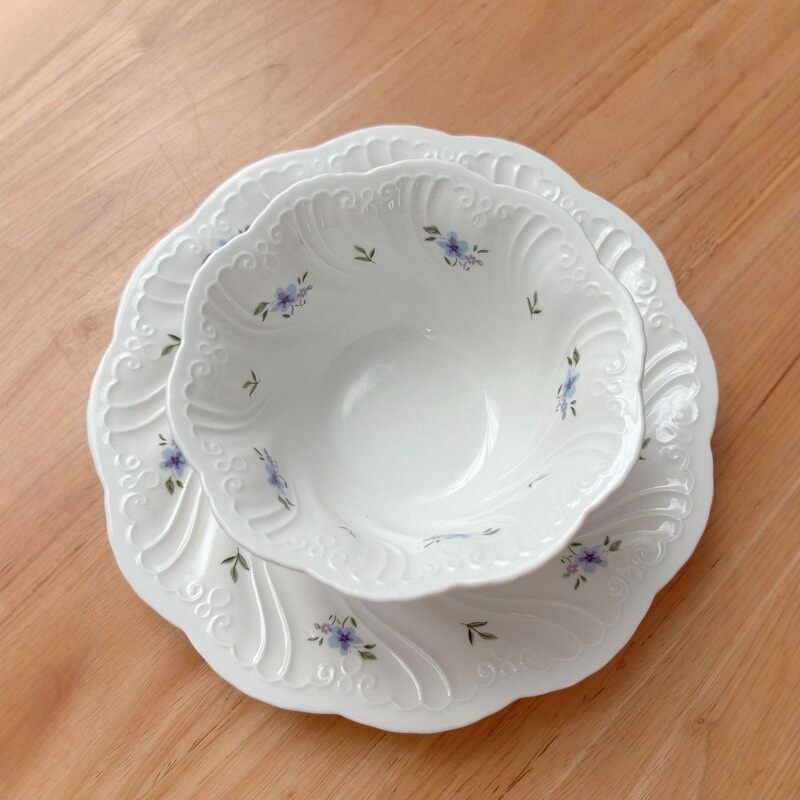 Floral World French Retro Muse Breakfast Pasta Plate Western Dessert Embossed Ceramic Plate