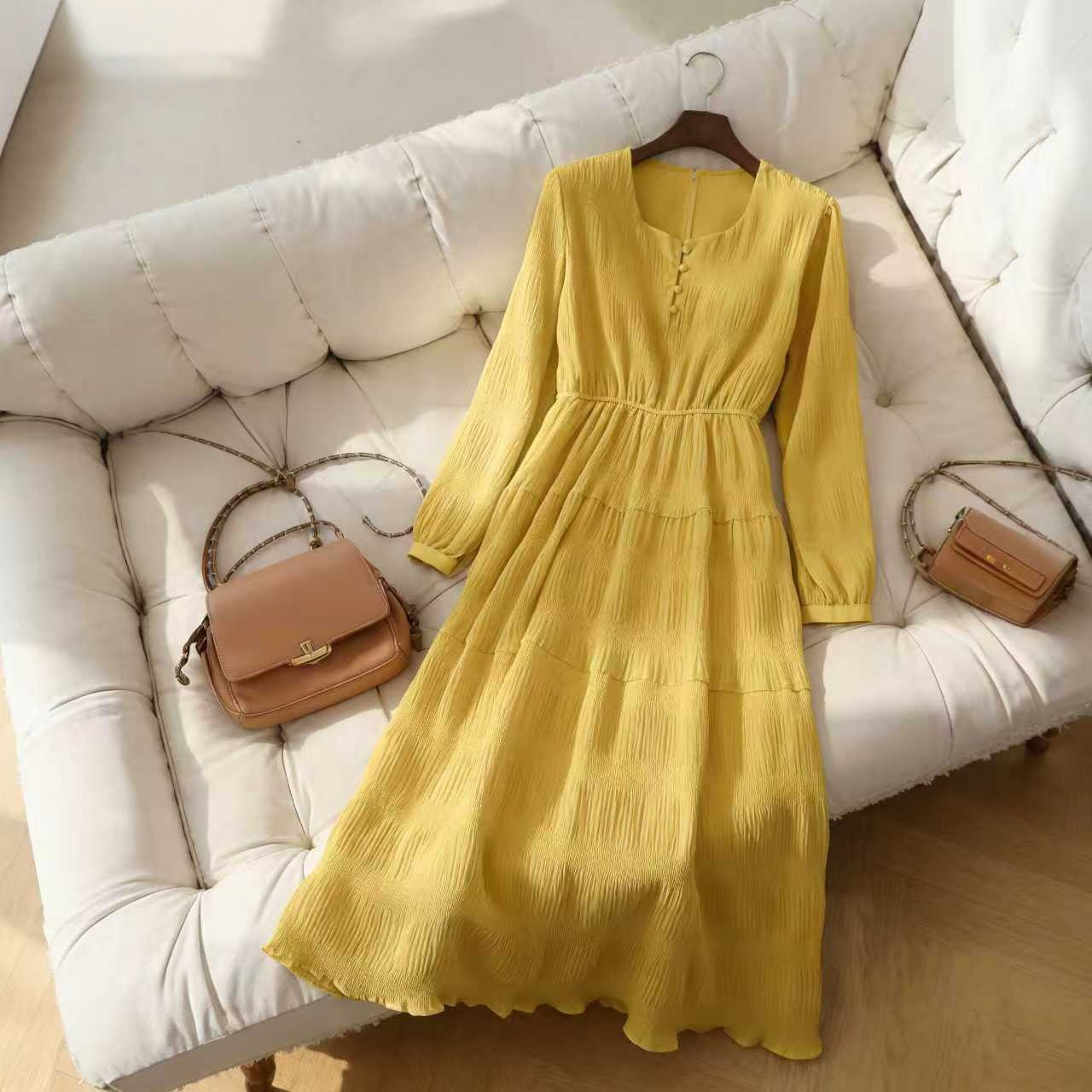 Elegant and Graceful Ladylike Sweet Platycodon Gentle Style Dress for Women 2025 Spring and Summer New Korean Style Mid-Length Skirt