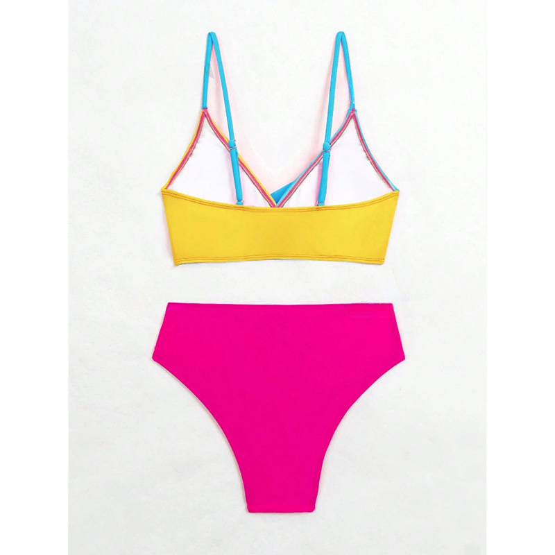 GraceChic Cross-Border Color-Block Two-Piece Swimsuit For Women, European And American Style Bikini, New Sexy Push-Up, High-End_voghion.com