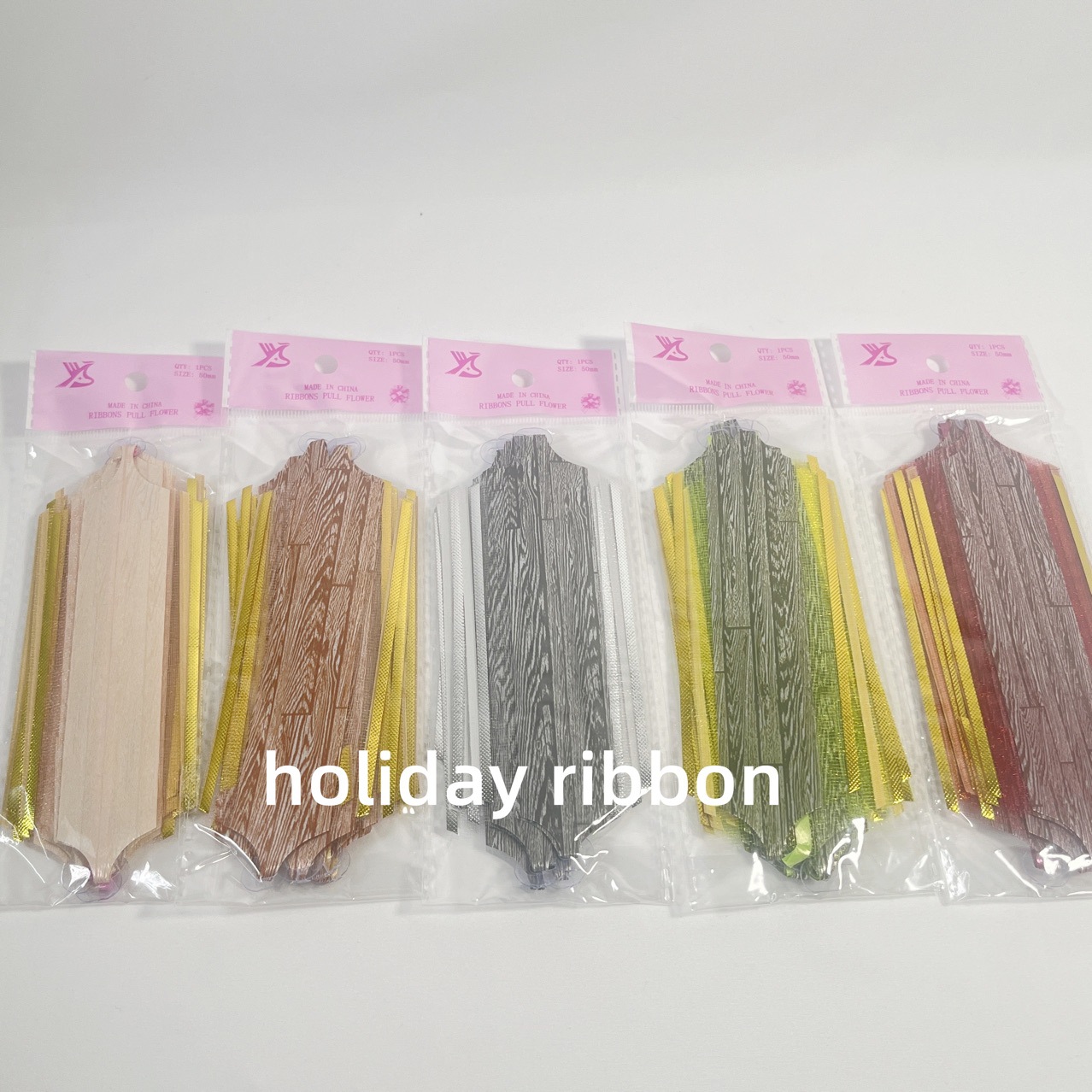 Nieve hilo corteza de bambú patrón de tablero de flores de flores de flores de mano de oro flojo tira de flores de decoración de fiesta