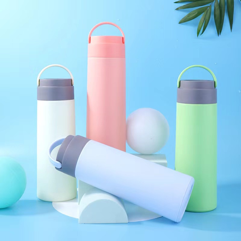 Taza de vidrio de doble capa multicolor, con funda de plástico sellada, para exteriores, negocios con logo.