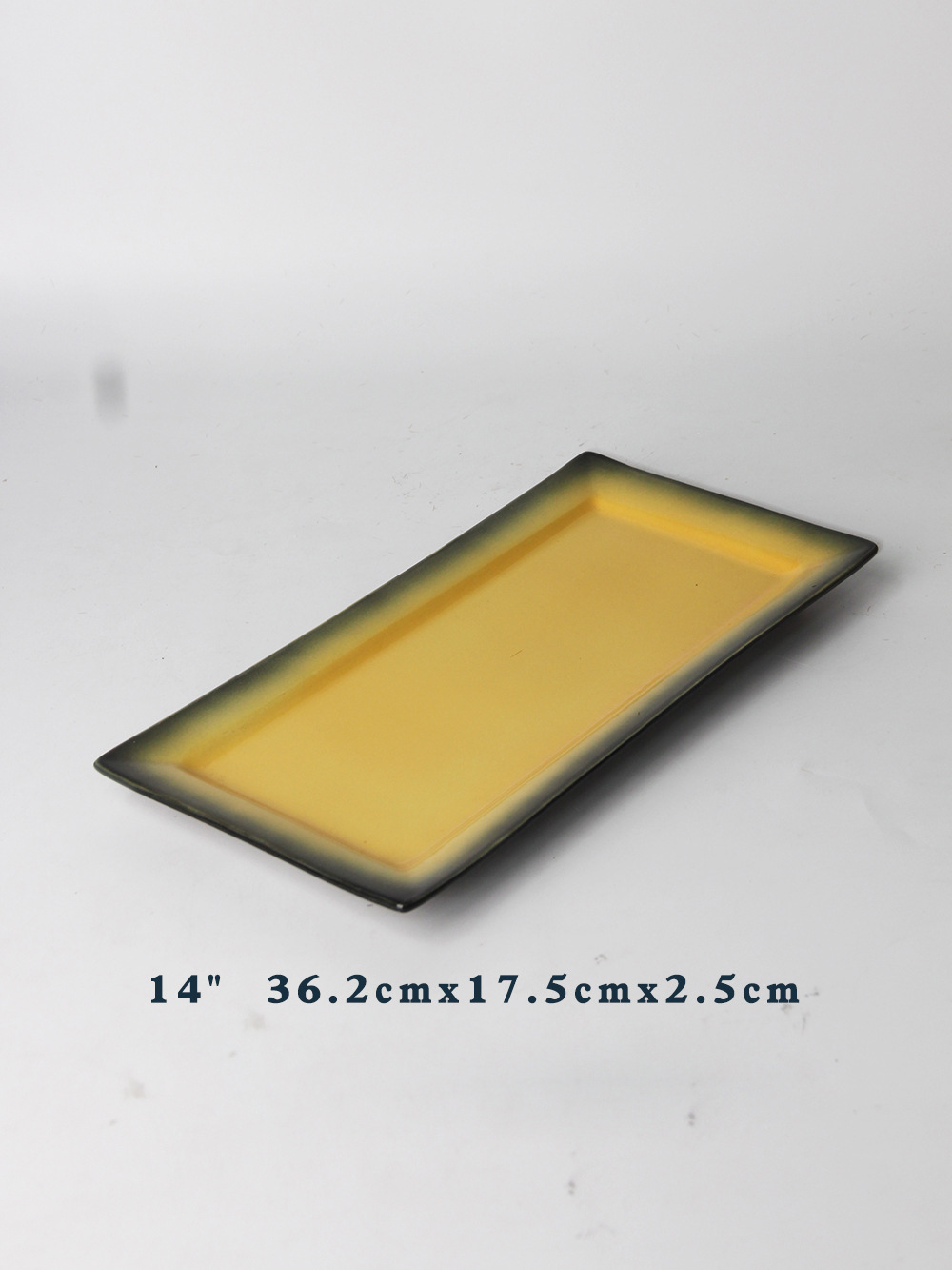 Cerámica creativa placa rectangular superficie gruesa esmerilado placa cuadrada sushi Placa de pescado placa resistente a los arañazos swing bandeja de la placa